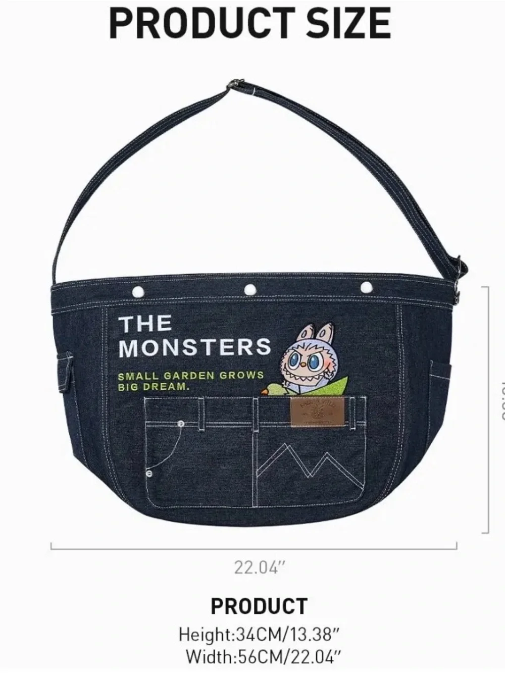 Pop Mart LABUBU - The Monsters Denim Messenger Bag